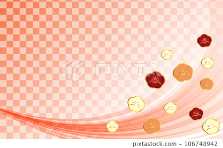 結合梅花、格子圖案和曲線的背景 結合梅花、格子圖案和曲線的背景 106748942