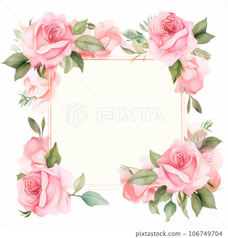 Botanical watercolor flowers postcard background 106749704