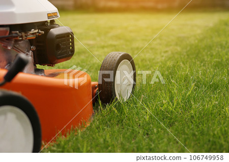 Gardening work tools. Close up details of Stock Photo