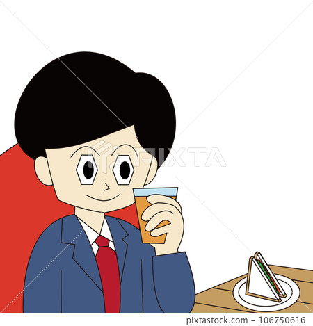 男人在咖啡店喝果汁 106750616