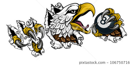 Eagle Pool 8 Ball Billiards Mascot Cartoon 106750716