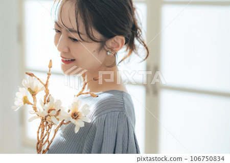 Portrait of a middle-aged woman, beauty, skin care, cosmetics Portrait of a middle-aged woman, beauty, skin care, cosmetics 106750834