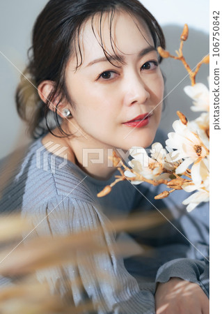 Portrait of a middle-aged woman, beauty, skin care, cosmetics Portrait of a middle-aged woman, beauty, skin care, cosmetics 106750842