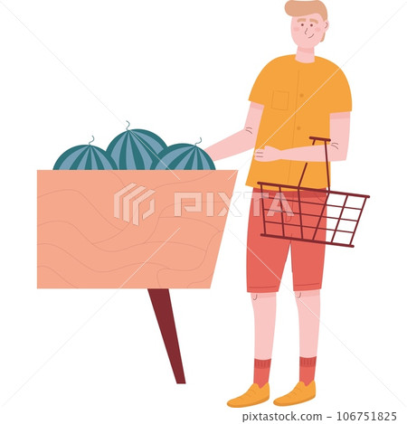 Man buyer at shop vector icon isolated Man buyer at shop vector icon isolated 106751825