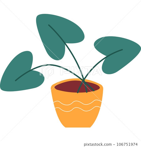 Flowerpot vector plant grows in pot icon isolated 106751974