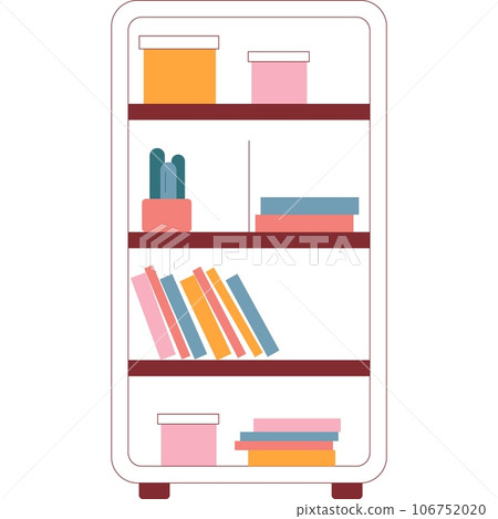 Office bookshelf vector icon library book rack Office bookshelf vector icon library book rack 106752020