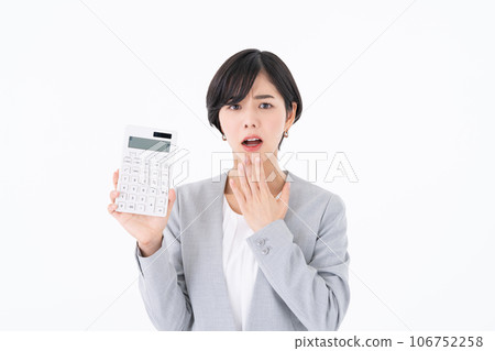 Calculator and business woman 106752258