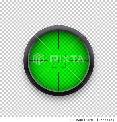 Green crosshair target vector illustration. Realistic isolated circle of sniper score with weapon zoom, rifle gun or radar optical sight view with reticle in center, military focus frame with cross Green crosshair target vector illustration. Realistic isolated circle of sniper score with weapon zoom, rifle gun or radar optical sight view with reticle in center, military focus frame with cross 106753335