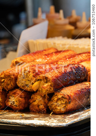 meat roll pork roll pork beef barbecue barbecue night market meatloaf meat roll ミートローフ 106753460