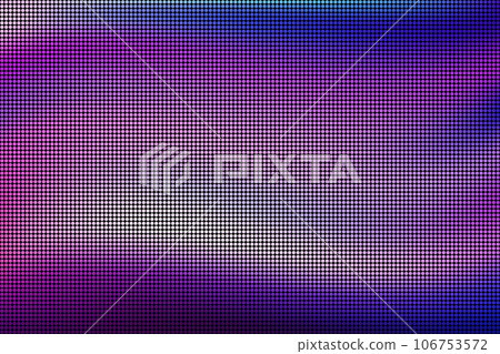 Purple LED screen macro texture with glowing circle pixels 106753572