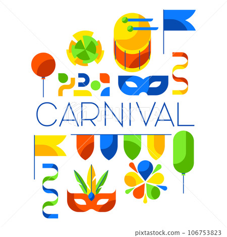 Carnival party background. Mardi Gras illustration for traditional holiday or festival. 106753823