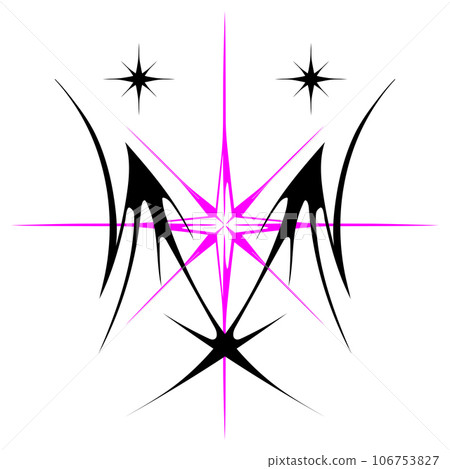 Cyber sigilism design. Neo tribal gothic style shape. Cyber sigilism design. Neo tribal gothic style shape. 106753827