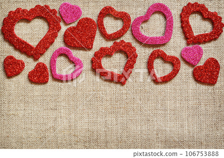 .Hearts line on canvas .Hearts line on canvas 106753888
