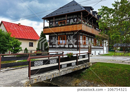 Bridge and houses in Cicumen, Slovakia Bridge and houses in Cicumen, Slovakia 106754321