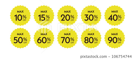 可用於橫幅折扣矢量的銷售標籤/標籤集集合 可用於橫幅折扣矢量的銷售標籤/標籤集集合 106754744