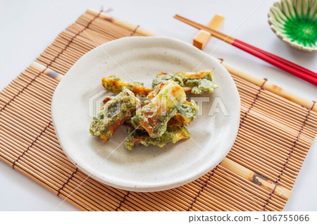 Chikuwa fried with matcha seaweed 106755066