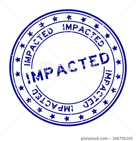 Grunge blue impacted word round rubber seal stamp on white background Grunge blue impacted word round rubber seal stamp on white background 106756105