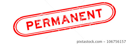 Grunge red permanent word rubber seal stamp on white background Grunge red permanent word rubber seal stamp on white background 106756157
