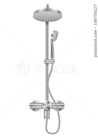 metal chrome shower head for bathroom vector illustration 106756227