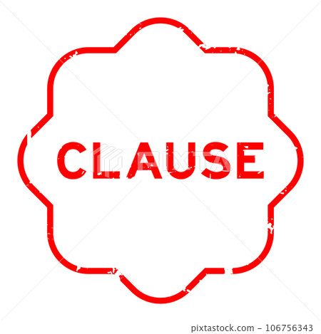 Grunge red clause word rubber seal stamp on white background Grunge red clause word rubber seal stamp on white background 106756343