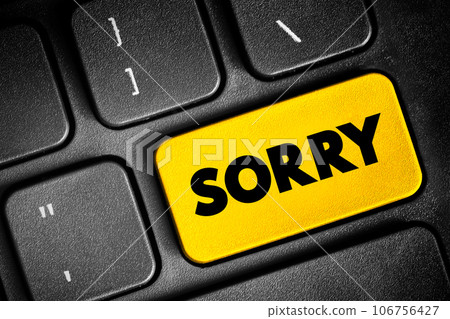 Sorry text button on keyboard, concept background 106756427