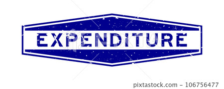 Grunge blue expenditure word hexagon rubber seal stamp on white background Grunge blue expenditure word hexagon rubber seal stamp on white background 106756477