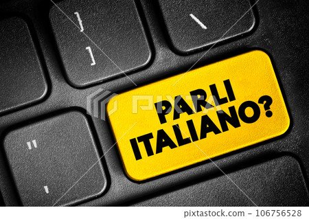 Parli Italiano? (do you speak Italian?) text button on keyboard, concept background Parli Italiano? (do you speak Italian?) text button on keyboard, concept background 106756528