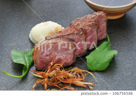 Domestic brand beef steak 106756586