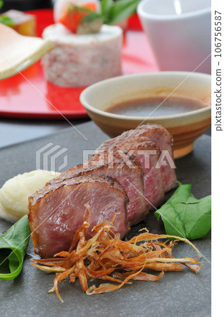 Domestic brand beef steak 106756587