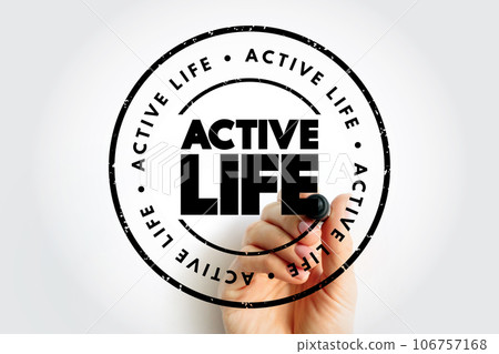 Active Life text stamp, concept background 106757168