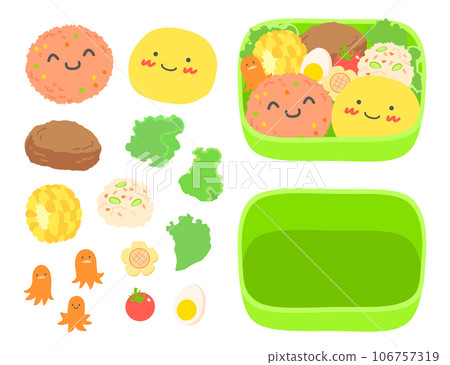 Charaben chicken rice and omelet rice set 106757319