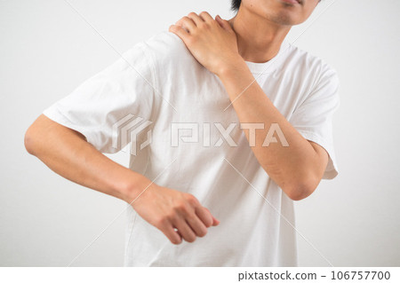 A man with a sore shoulder A man with a sore shoulder 106757700