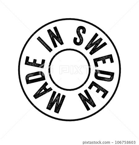 Made in Sweden text emblem stamp, concept background 106758603