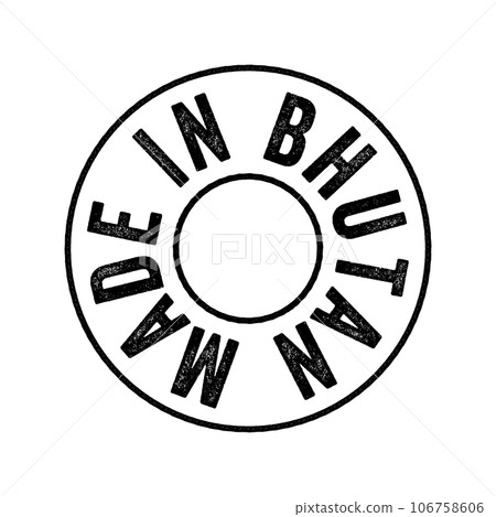 Made in Bhutan text emblem stamp, concept background 106758606
