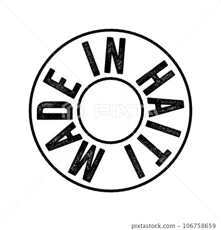 Made in Haiti text emblem stamp, concept background 106758659