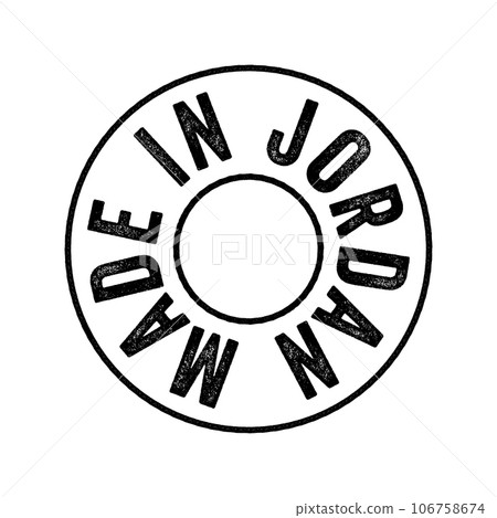 Made in Jordan text emblem stamp, concept background Made in Jordan text emblem stamp, concept background 106758674
