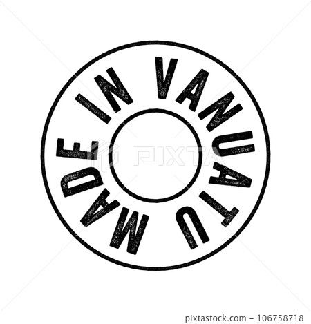 Made in Vanuatu text emblem stamp, concept background 106758718