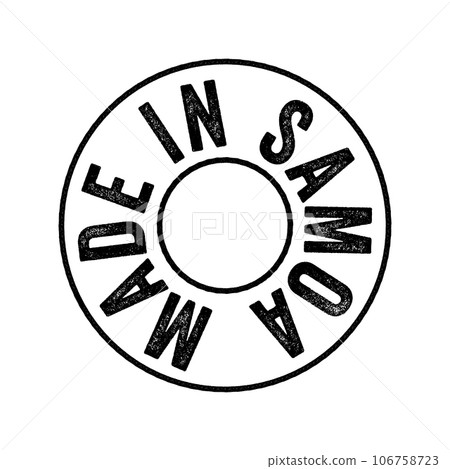 Made in Samoa text emblem stamp, concept background 106758723