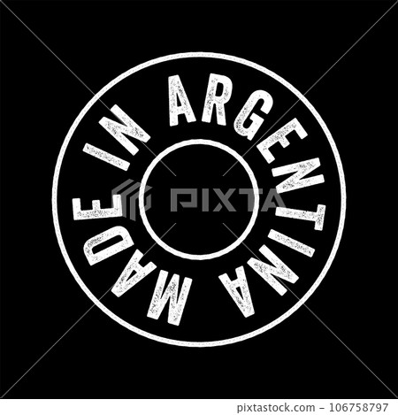 Made in Argentina text emblem stamp, concept background 106758797