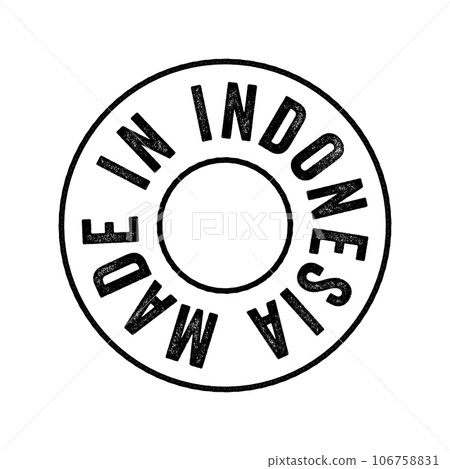Made in Indonesia text emblem stamp, concept background 106758831