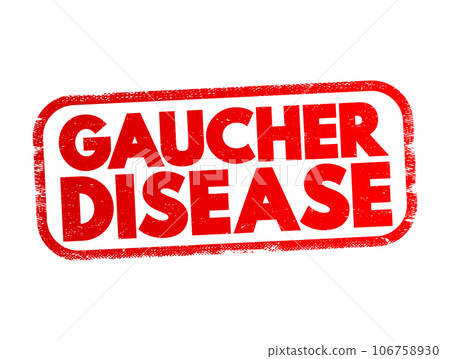 Gaucher Disease - rare genetic disorder passed down from parents to children, text concept stamp Gaucher Disease - rare genetic disorder passed down from parents to children, text concept stamp 106758930