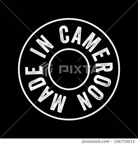 Made in Cameroon text emblem stamp, concept background 106759013