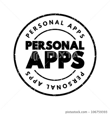 Personal Apps text stamp, concept background 106759393