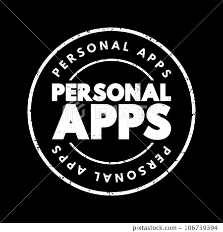 Personal Apps text stamp, concept background 106759394