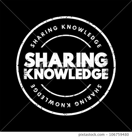 Sharing Knowledge text stamp, concept background 106759480