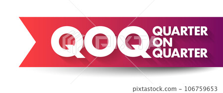 QOQ Quarter On Quarter - measuring technique that calculates the change between one fiscal quarter and the previous fiscal quarter, acronym text concept background 106759653