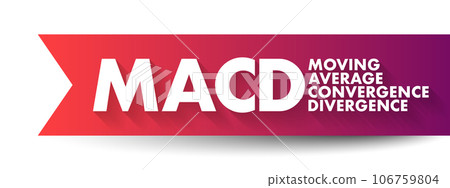 MACD Moving Average Convergence Divergence - trading indicator used in technical analysis of stock prices, acronym text concept background MACD Moving Average Convergence Divergence - trading indicator used in technical analysis of stock prices, acronym text concept background 106759804