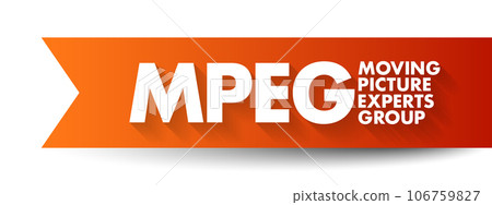 MPEG - Moving Picture Experts Group acronym, technology concept background 106759827