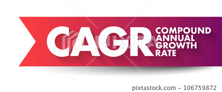 CAGR Compound Annual Growth Rate - investment over a specified period of time longer than one year, acronym text concept background 106759872