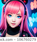 A girl sparkling in the neon light A girl sparkling in the neon light 106760279